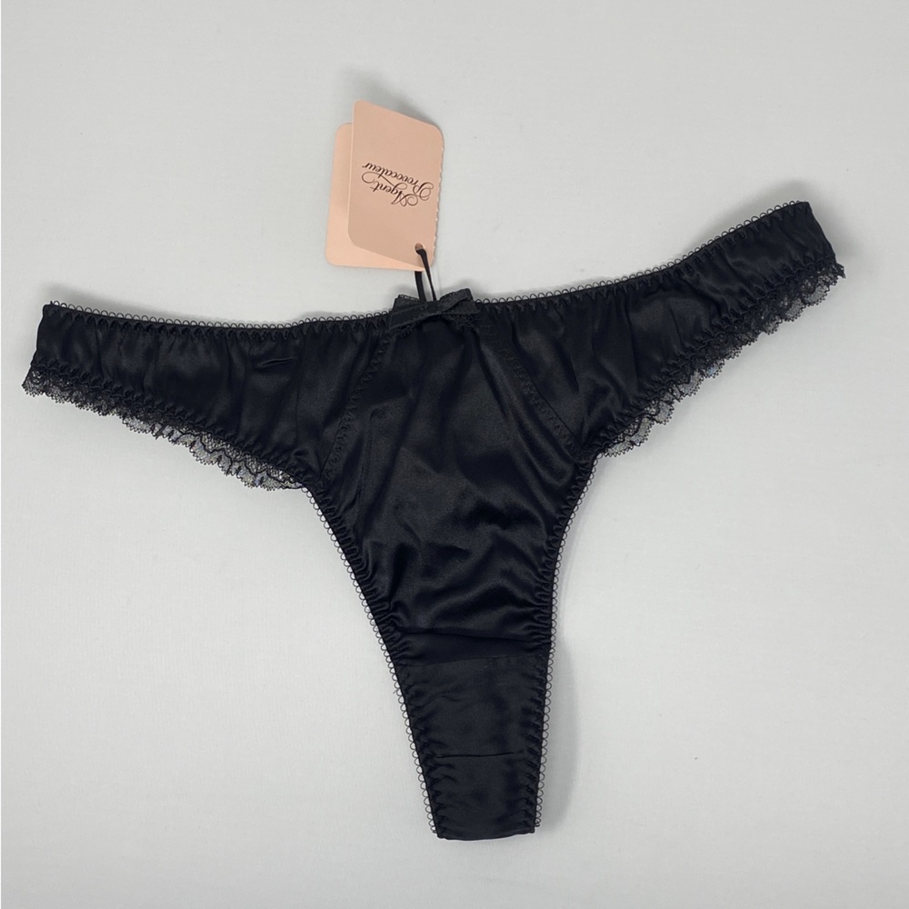 Agent Provocateur Felinda Black Silk Thong NWT
